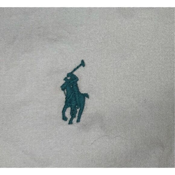 Ralph Lauren Mens Shirt 4XLT Tan Brown Button Long Sleeve Green Pony - Picture 5 of 9